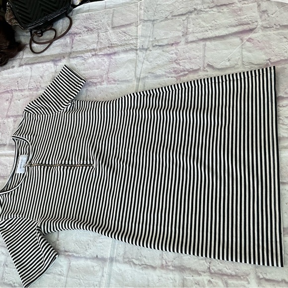 Current/Elliott Leighton Mini Dress in Black and White Stripe Size 1 - Picture 5 of 7